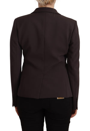 F.IT Brauner Damen-Blazer mit langen Ärmeln und Einreiher