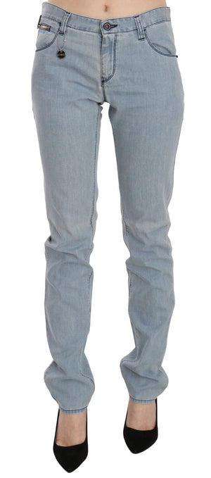 Costume National Hellblaue Skinny Jeans mit mittlerer Taille
