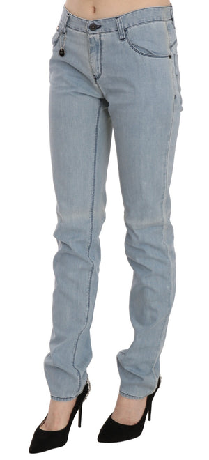 Costume National Hellblaue Skinny Jeans mit mittlerer Taille