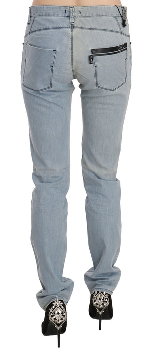 Costume National Hellblaue Skinny Jeans mit mittlerer Taille