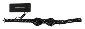 Dolce & Gabbana Schwarz Polka Dots Seide Einstellbare Hals Papillon Männer Fliege
