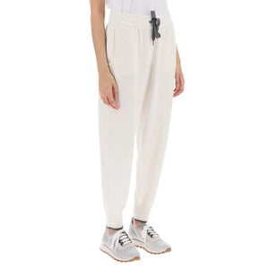Brunello Cucinelli Weiße Kaschmir-Freizeithose