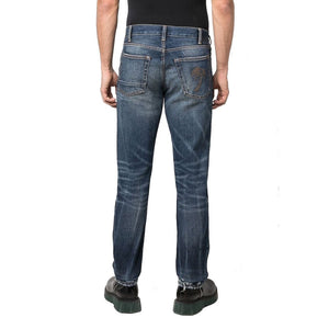 Palm Angels Blaue Jeans aus Baumwolle im geraden Schnitt