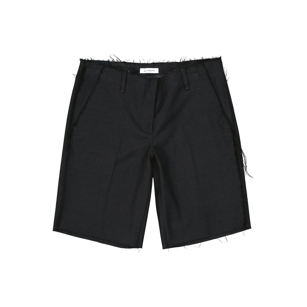Dondup Schwarze Bermuda-Shorts aus reiner Schurwolle