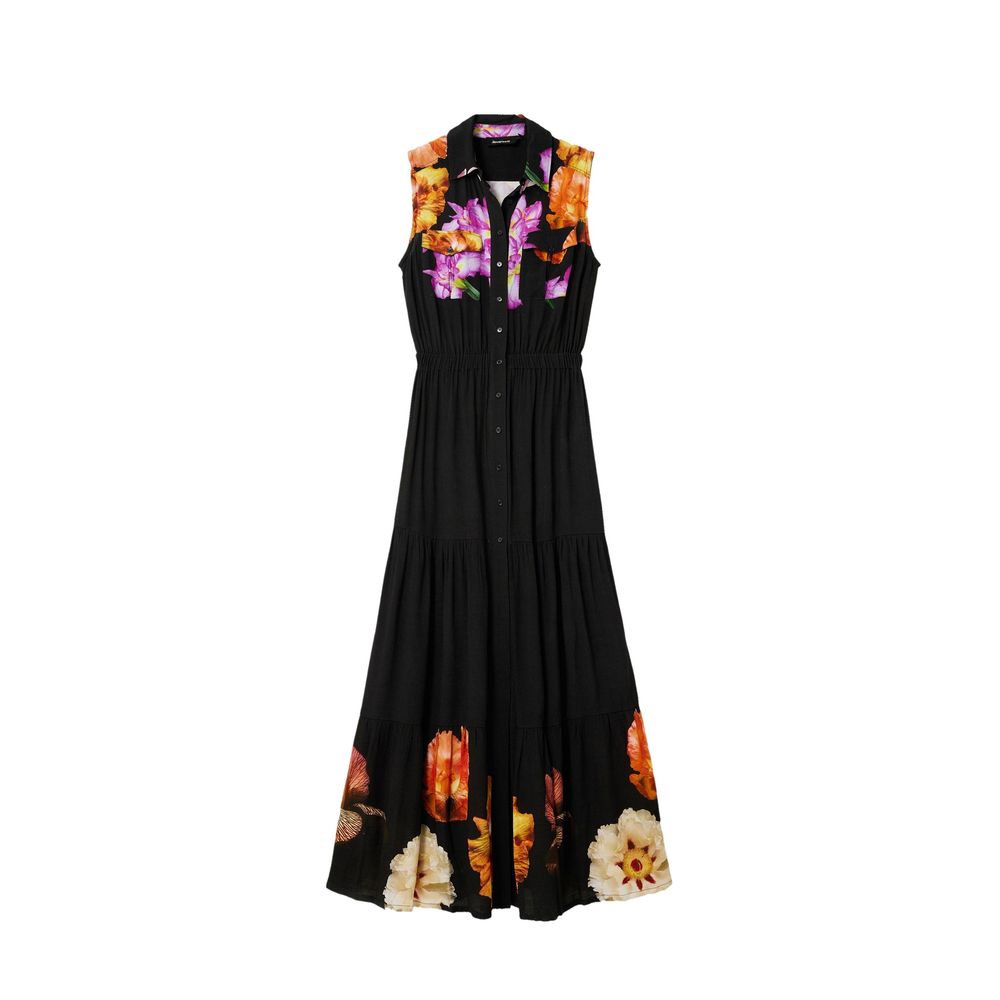Desigual Schwarzes Viskose-Freizeitkleid