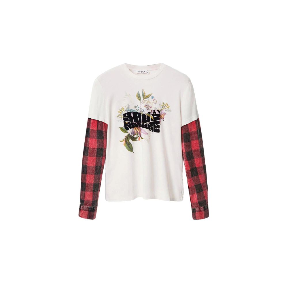 Desigual Weißes Baumwoll-T-Shirt