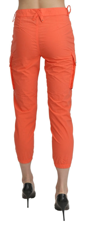 CYCLE Baumwollhose Orange High Waist Skinny Cropped