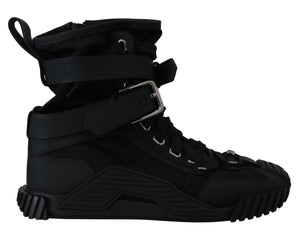 Dolce & Gabbana Sorrento Sneakers Nylon Schwarz High Top Schuhe