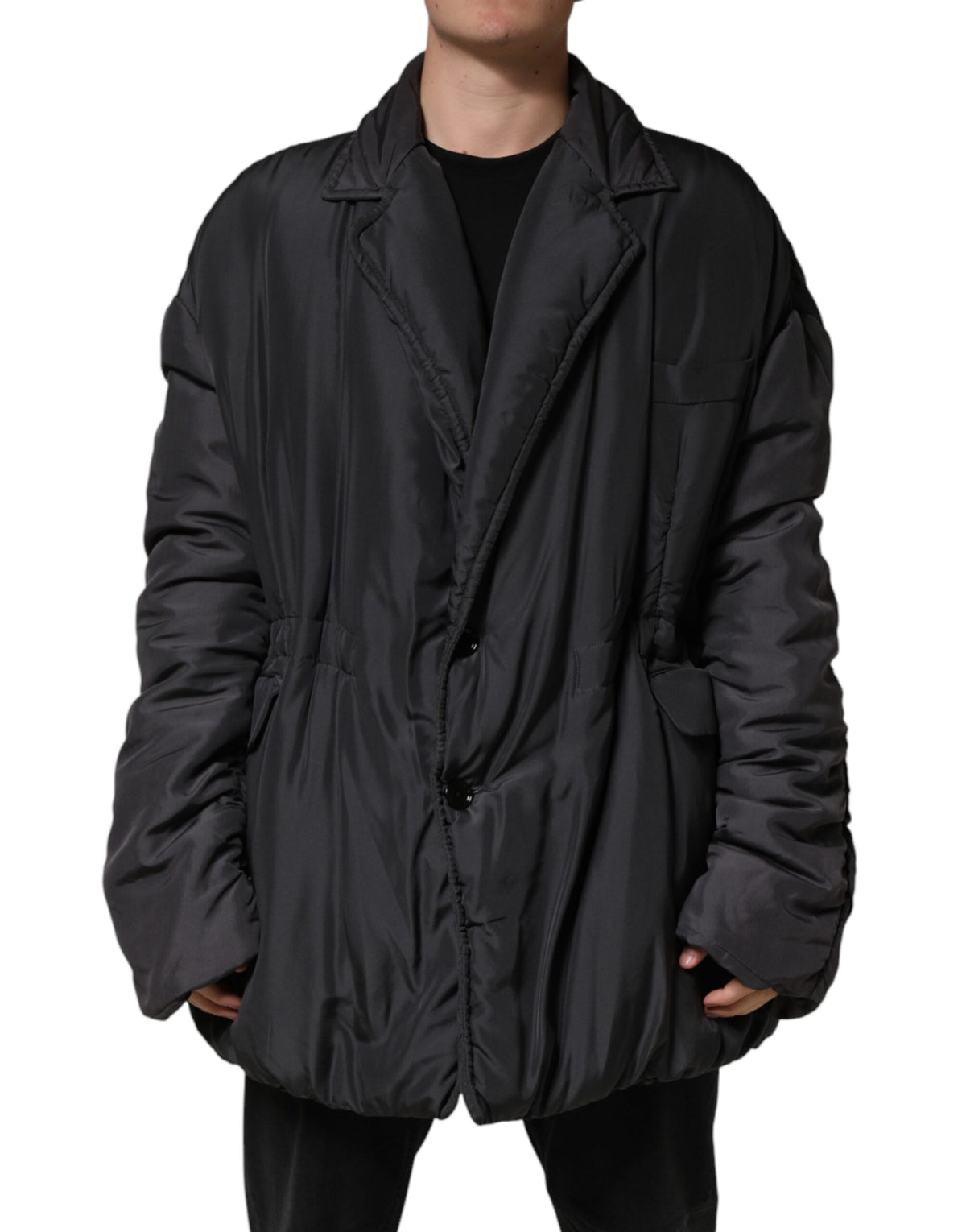 Dolce & Gabbana Schwarzer Parka aus Seide für Herren
