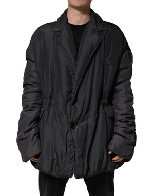 Dolce & Gabbana Schwarzer Parka aus Seide für Herren