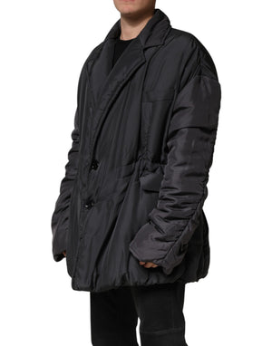 Dolce & Gabbana Schwarzer Parka aus Seide für Herren