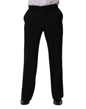 Dolce & Gabbana Schwarze Wollhose im geraden Schnitt für Herren