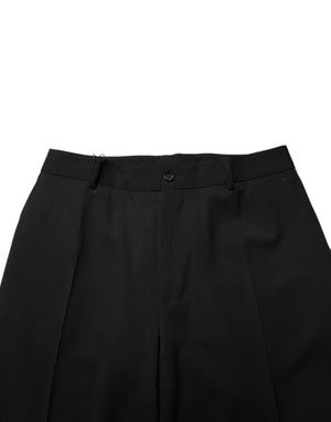 Dolce & Gabbana Schwarze Wollhose im geraden Schnitt für Herren