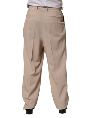 Dolce & Gabbana Beige Stretch Straight Herren Anzughose