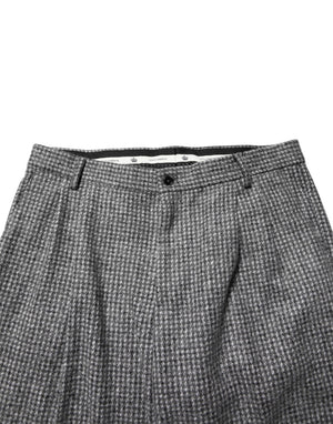 Dolce & Gabbana Graue Hahnentritt-Hose mit geradem Bein