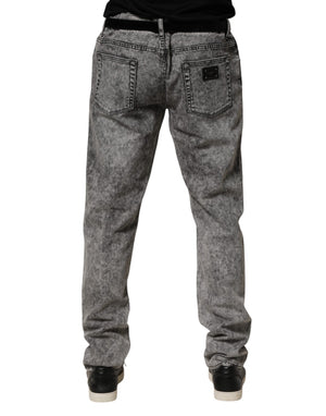 Dolce & Gabbana Graue Baumwoll-Jeans mit geradem Bein