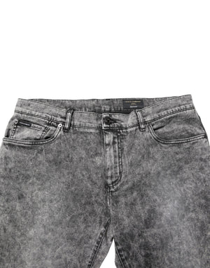 Dolce & Gabbana Graue Baumwoll-Jeans mit geradem Bein