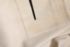 Dolce & Gabbana Beige Leder Hemd mit Knöpfen für Herren