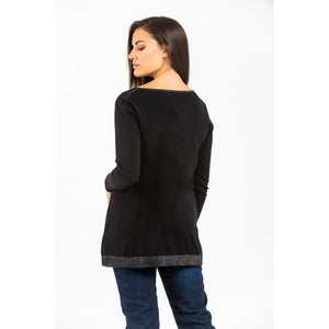 Gas Schwarzer Kaschmirpullover
