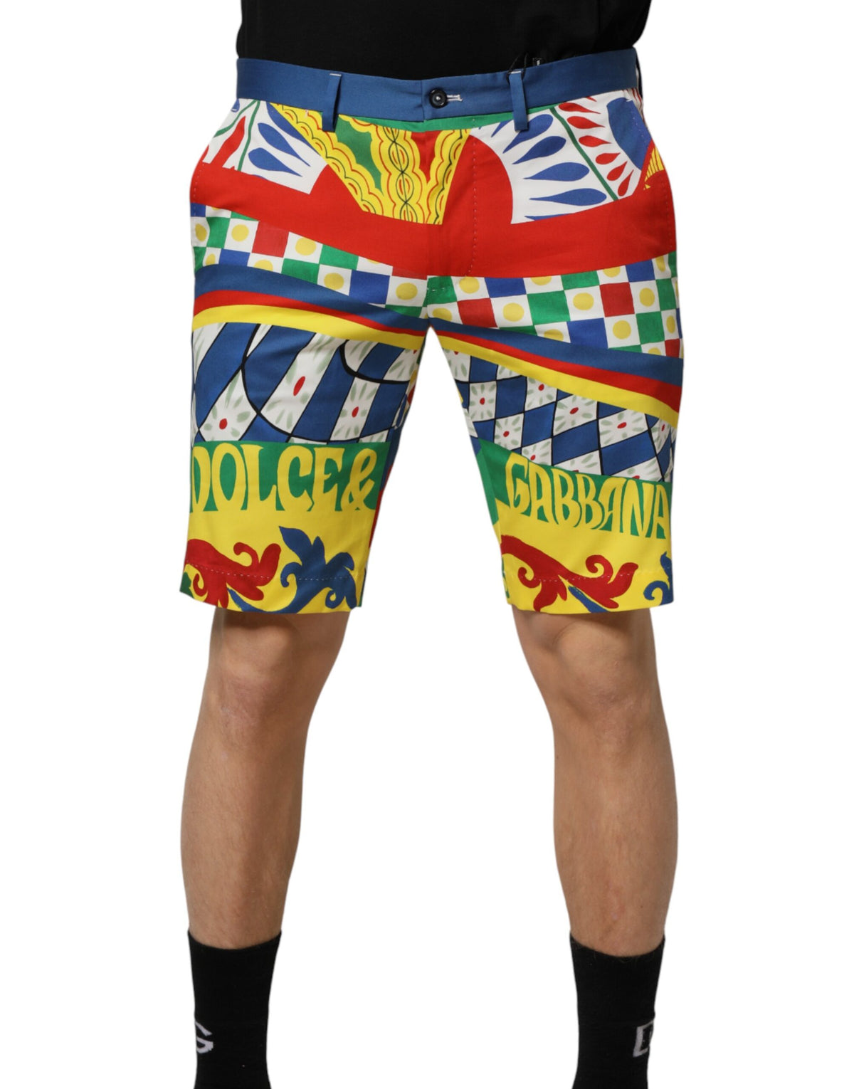 Dolce & Gabbana Mehrfarbige Carretto Print Herren-Bermudashorts