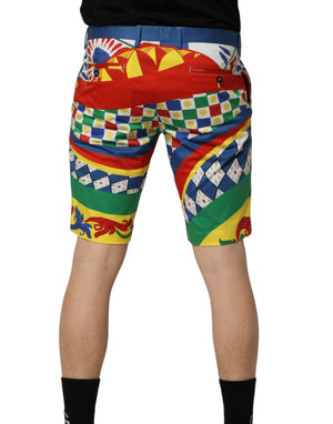 Dolce & Gabbana Mehrfarbige Carretto Print Herren-Bermudashorts