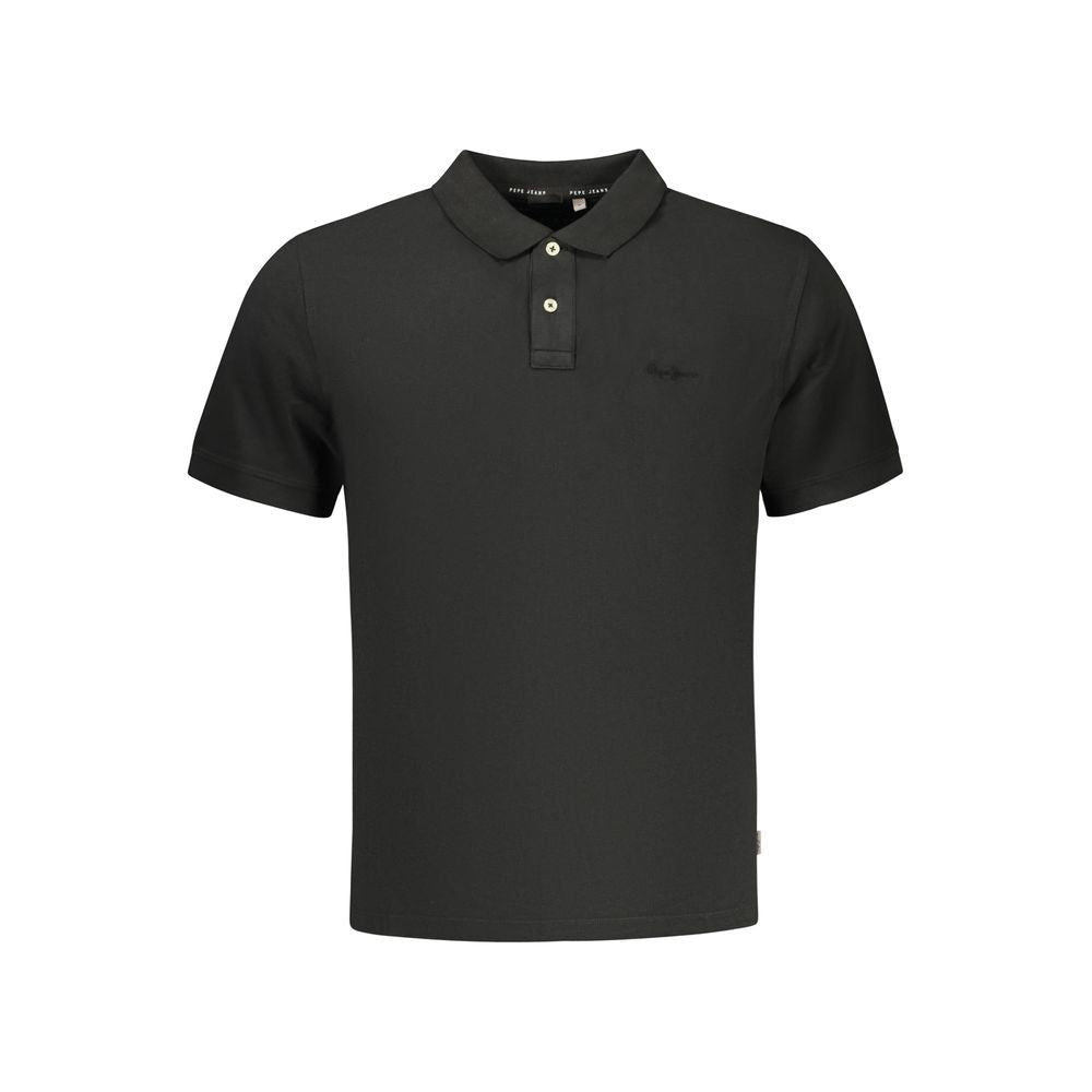 Pepe Jeans Schwarzes Herren-Poloshirt aus Baumwolle