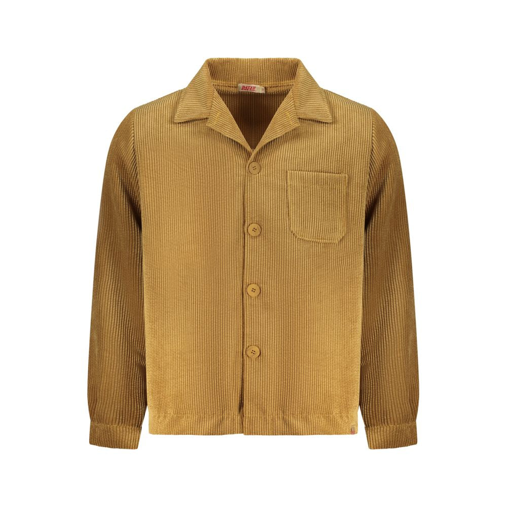 Rifle Marrone Polyester Herrenhemd