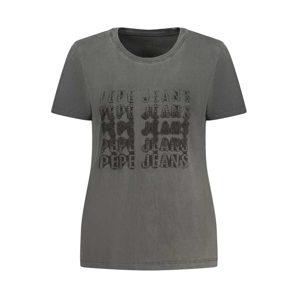 Pepe Jeans Schwarzes Baumwoll-T-Shirt für Damen