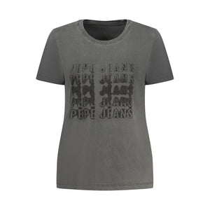 Pepe Jeans Schwarzes Baumwoll-T-Shirt für Damen