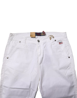 Roy Roger's Weiße Low-Waist Bootcut Schlagjeans
