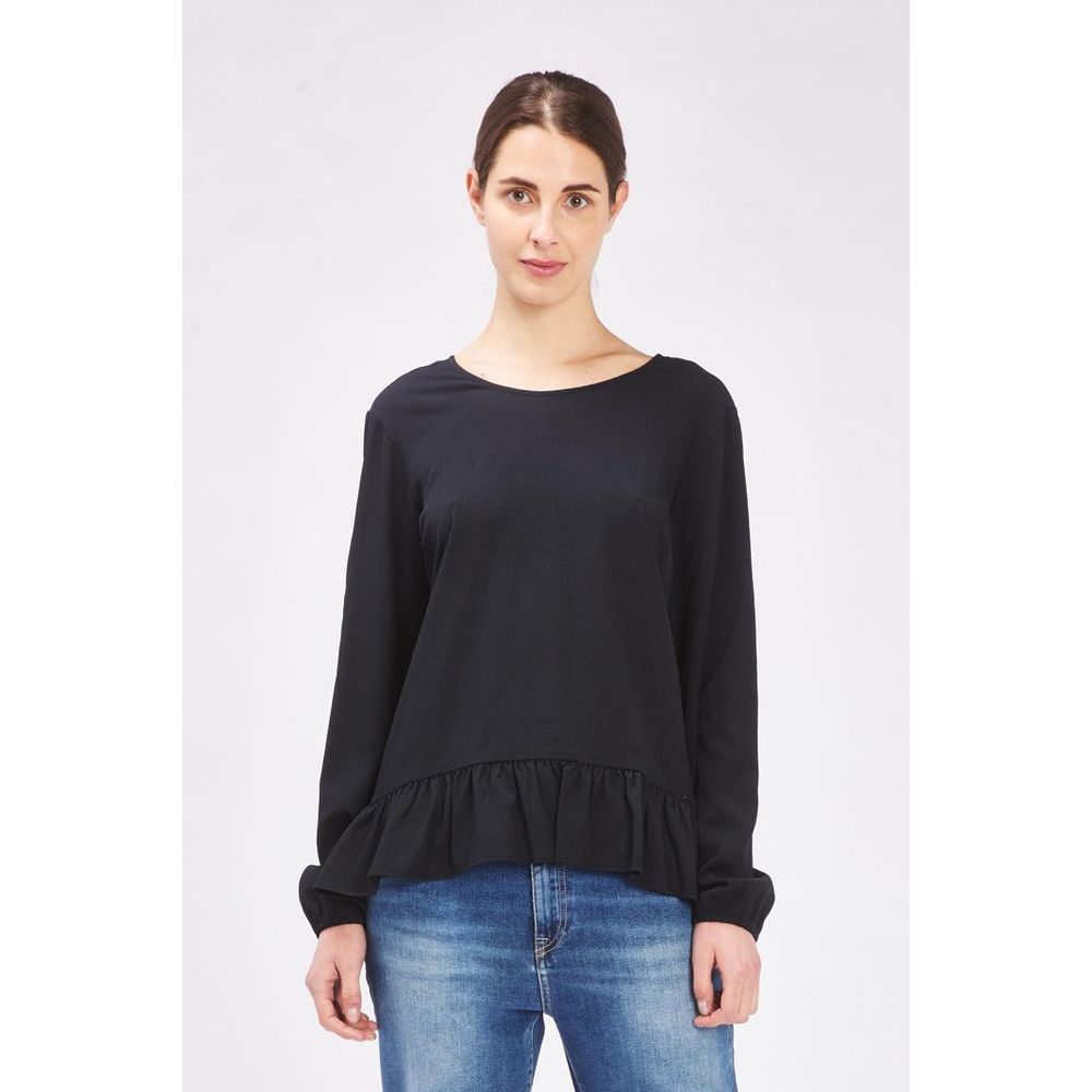 Gas Schwarzes Langarmshirt aus Polyester