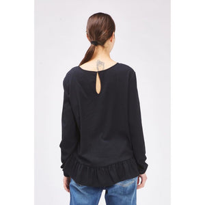 Gas Schwarzes Langarmshirt aus Polyester