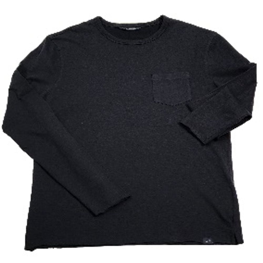 Gas Schwarzes Langarm-T-Shirt aus Baumwolle