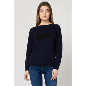 Gas Blauer Marabou-Pullover