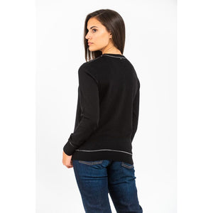 Gas Schwarzer Kaschmirpullover