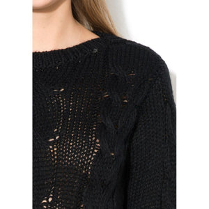 Gas Schwarzer Wollpullover
