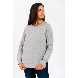 Gas Grauer Baumwollpullover