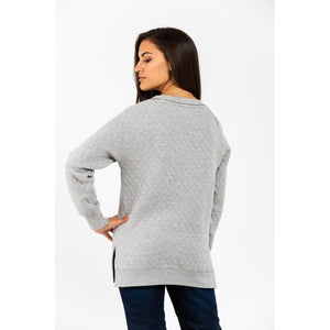 Gas Grauer Baumwollpullover