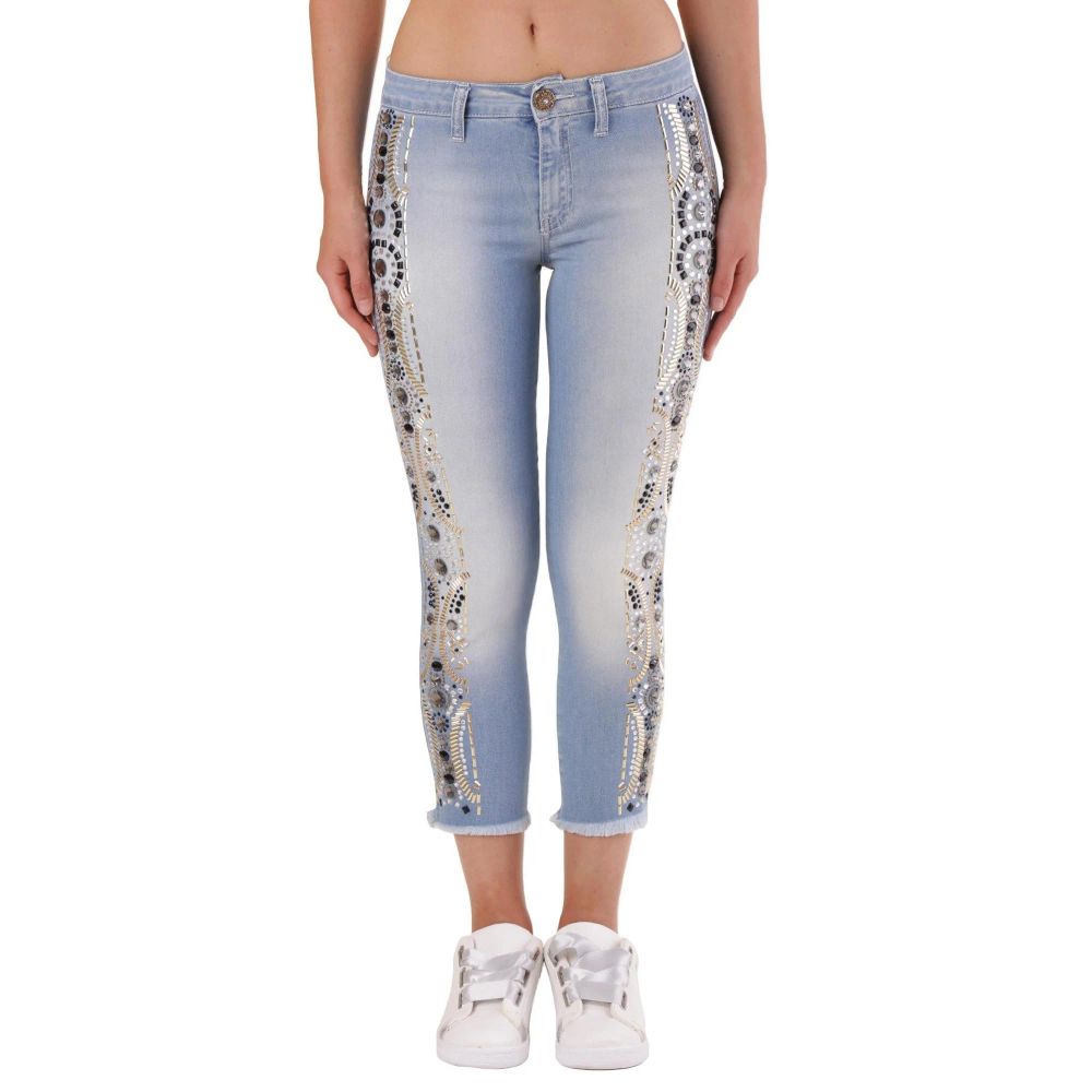 Met Blaue Cropped Jeans aus Baumwolle