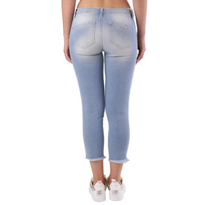 Met Blaue Cropped Jeans aus Baumwolle