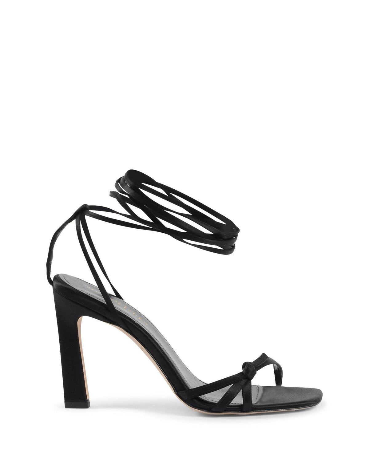 Dee Ocleppo Schwarze Sandalen mit Satinriemen