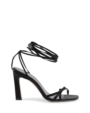 Dee Ocleppo Schwarze Sandalen mit Satinriemen