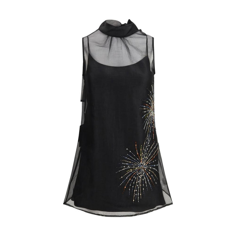 Staud Schwarzes Freizeitkleid aus Polyester