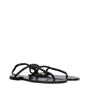 Isabel Marant Schwarze Leder-Flip-Flop-Sandalen