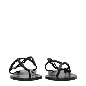 Isabel Marant Schwarze Leder-Flip-Flop-Sandalen