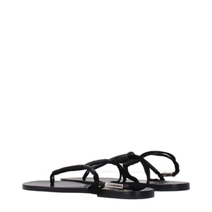 Isabel Marant Schwarze Leder-Flip-Flop-Sandalen