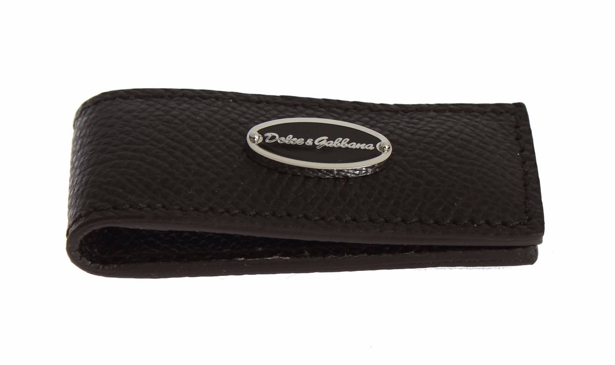 Dolce & Gabbana Brauner Leder Magnet Herren Geldspange Geldclip