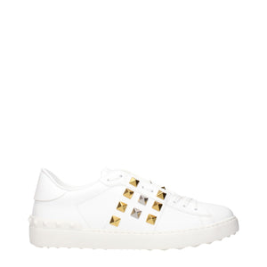 Valentino Garavani Weiße Low-Top-Sneaker aus Leder