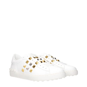 Valentino Garavani Weiße Low-Top-Sneaker aus Leder