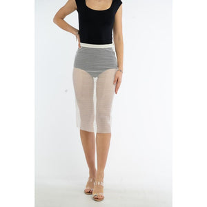 Patrizia Pepe Weißrock aus Polyester, Midi-Länge